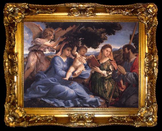 framed  Lorenzo Lotto Virgin and Child with SS Catherine and Fames the Greater, ta009-2
